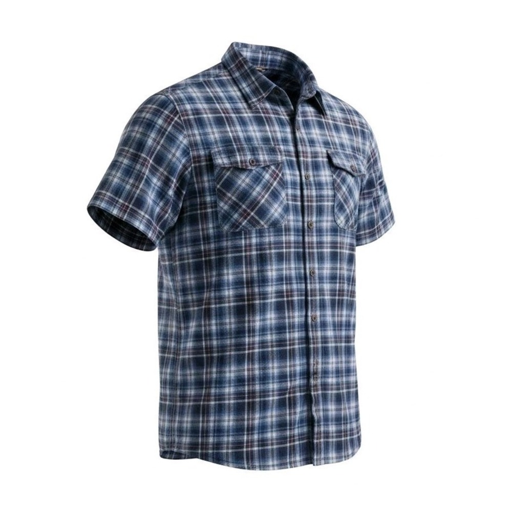 Ariat Rebar Work Shirt Mens 4XL Blue Red Plaid Short Sleeve Button Down Western